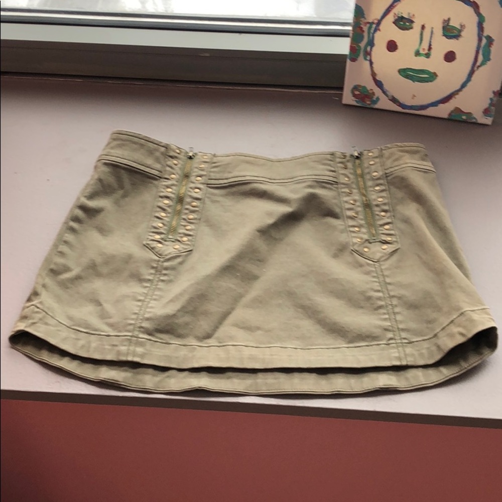 army green skirt